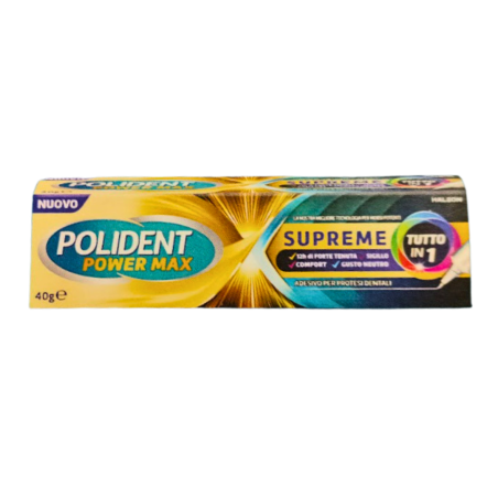 Haleon Polident Power Max Supreme Tutto In 1 Crema Adesiva Protesi 40 G