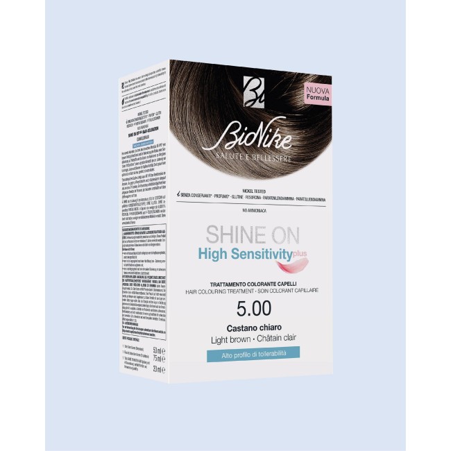 Bionike Shine On High Sensitivity Plus Castano Chiaro 5,00 Rivelatore In Crema 75 Ml + Crema Colorante 50 Ml