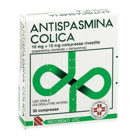 Recordati Antispasmina Colica 10 Mg + 10 Mg Compresse Rivestite Antispasmina Colica Forte 50 Mg + 10 Mg Compresse Rivestite Papa