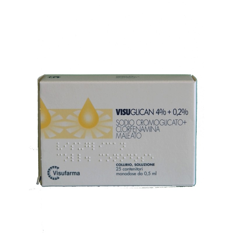 Visufarma Visuglican 40mg/ml + 2mg/ml Collirio, Soluzione Sodio Cromoglicato E Clorfenamina Maleato