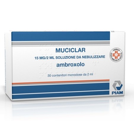 Piam Farmaceutici Muciclar 15 Mg/2 Ml Soluzione Da Nebulizzare Ambroxolo Cloridratomedicinale Equivalente