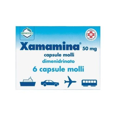 Dompe' Farmaceutici Xamamina Mal Di Viaggio 50 Mg Capsule Molli Xamamina Mal Di Viaggio Bambini 25 Mg Capsule Molli Dimenidrinat