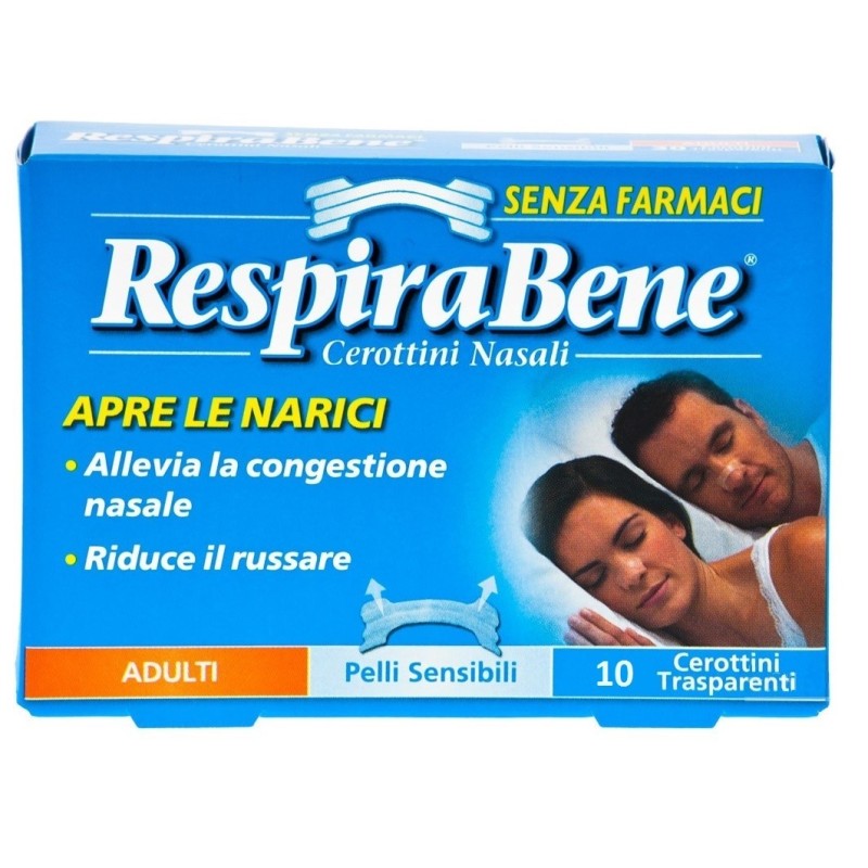 Haleon Italy Cerotto Nasale Trasparente Adulti Respira Bene 10 Pezzi