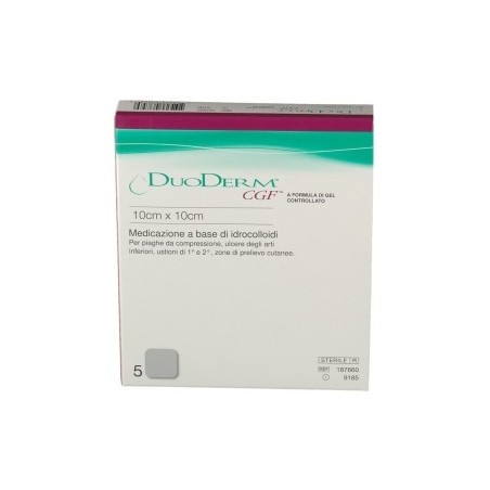 Convatec Italia Medicazione Con Idrocolloidi Sterile Senza Bordo Adesivo Duoderm Cgf 10x10cm 5 Pezzi