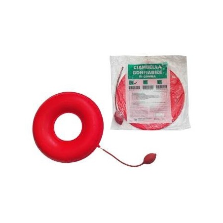 Farvisan Ciambella Gonfiabile Per Invalidi In Gomma Rossa Team Deluxe Con Pompa 40cm Diametro