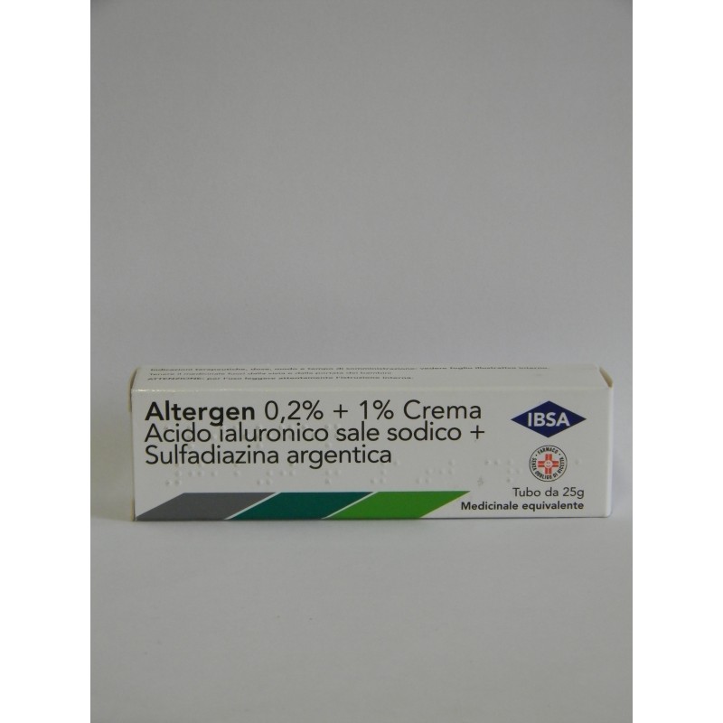 Ibsa Farmaceutici Italia Altergen 0,2% + 1% Crema Altergen 2 Mg + 40 Mg Garze Impregnate Acido Ialuronico Sale Sodico / Sulfadia