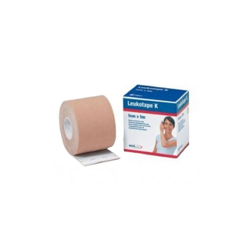 Essity Italy Benda Adesiva Leukotape K Per Taping Fisioterapico Larghezza 5 Cm Lunghezza 5 M Color Carne In Rotolo