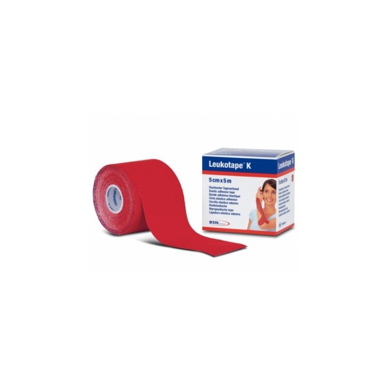 Essity Italy Benda Adesiva Leukotape K Per Taping Fisioterapico Larghezza 5 Cm Lunghezza 5 M Colore Rosso In Rotolo