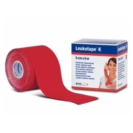 Essity Italy Benda Adesiva Leukotape K Per Taping Fisioterapico Larghezza 5 Cm Lunghezza 5 M Colore Rosso In Rotolo