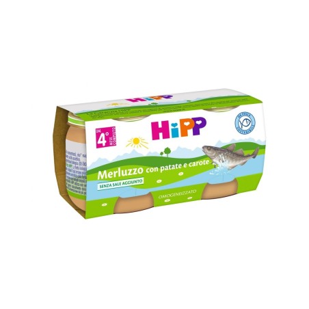 Hipp Italia Hipp Omogeneizzato Merluzzo Carote Patate 2x80 G