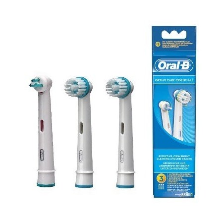 Procter & Gamble Oralb Ortho Care Essentials Testine Spazzolino Elettrico Apparecchio Ortodontico 3 Pezzi