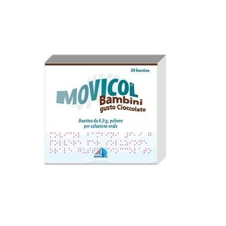 Norgine Italia Movicol Bambini 6,9 G, Polvere Per Soluzione Orale, Gusto Cioccolato