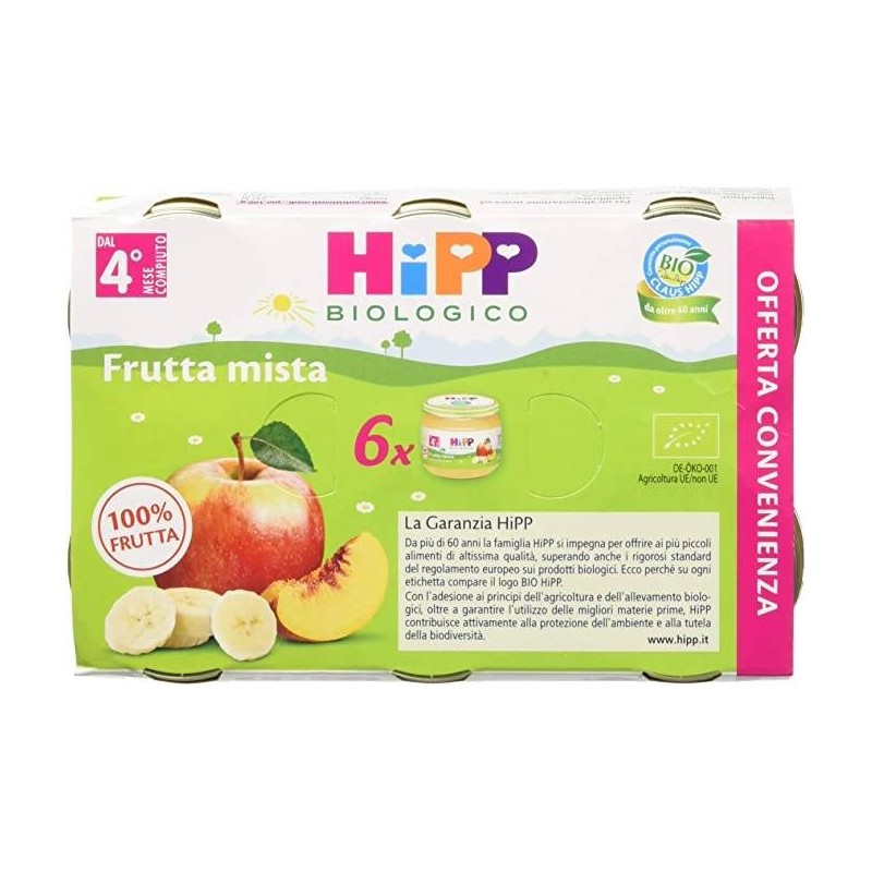 Hipp Italia Hipp Bio Omogeneizzato Frutta Mista 6x80 G