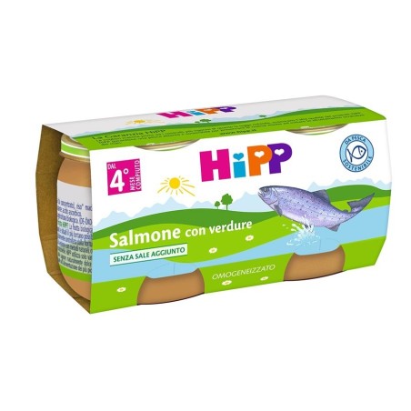 Hipp Italia Hipp Omogeneizzato Salmone Con Verdure 2x80 G