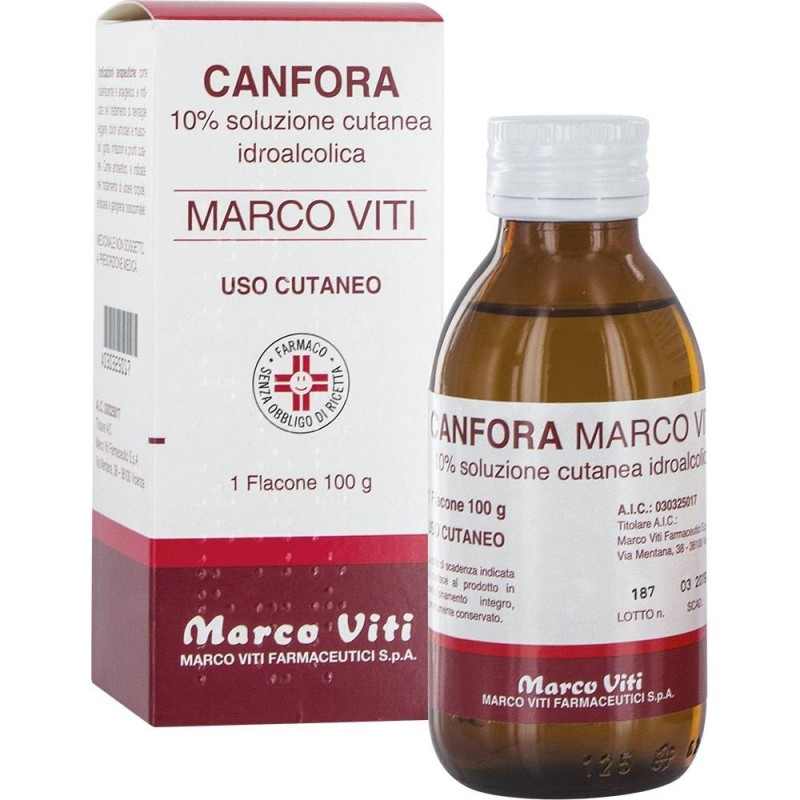 Marco Viti Farmaceutici Canfora Marco Viti 10 % Soluzione Cutanea Idroalcolica Canfora Marco Viti 10 % Soluzione Cutanea Oleosa 