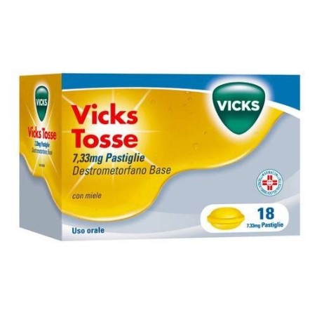 Procter & Gamble Vicks Tosse 7,33 Mg, Pastiglie Destrometorfano Base Con Miele