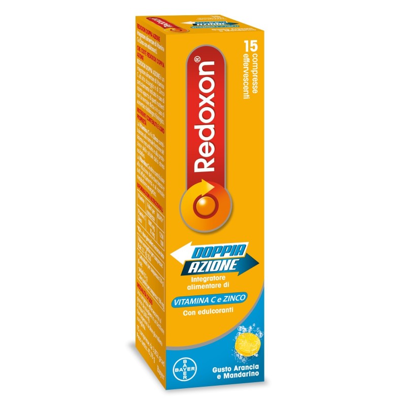 Bayer Redoxon Doppia Azione 15 Compresse Effervescenti Vitamina C Zinco Arancia E Mandarino 45,78 G