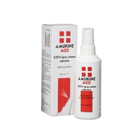 Angelini Pharma Amukine Med 0,05% Spray Cutaneo, Soluzione Sodio Ipoclorito