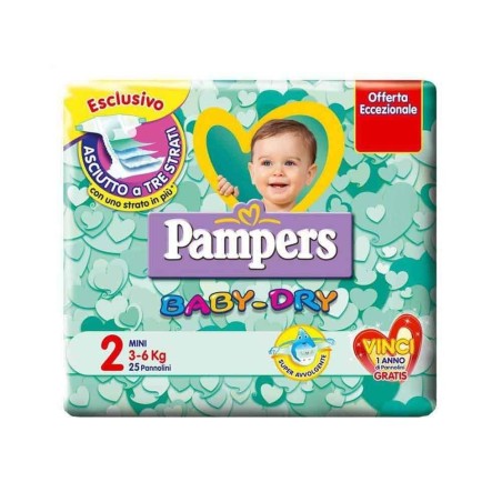 Fater Pannolini Per Bambini Pampers Baby Dry Downcount No Flash Mini 24 Pezzi Buono Sconto