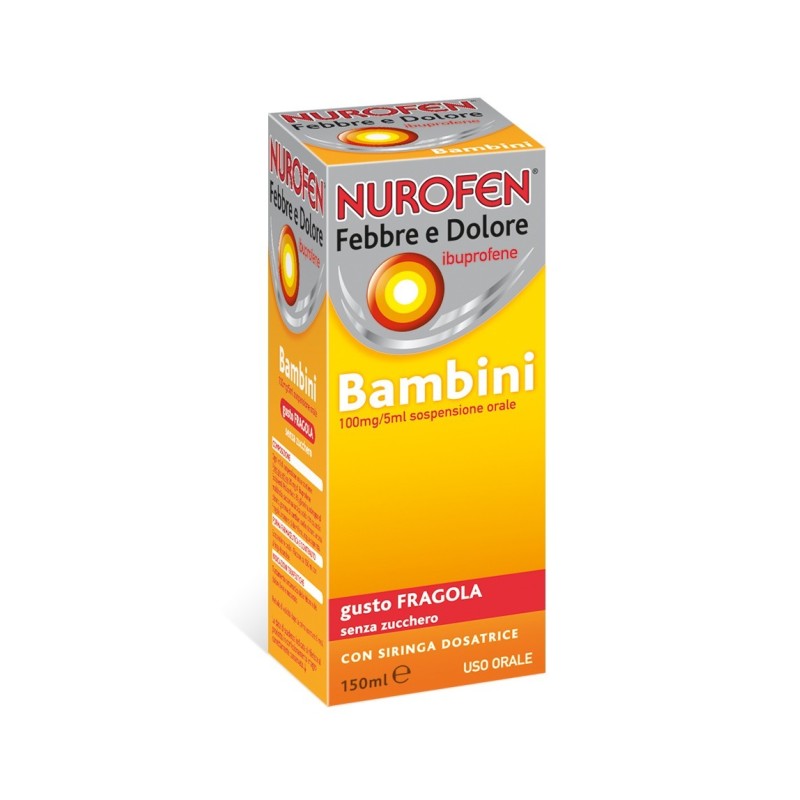 Reckitt Benckiser H. Nurofen Febbre E Dolore Bambini 100mg/5ml Sospensione Orale Gusto Arancia Senza Zucchero Nurofen Febbre E D