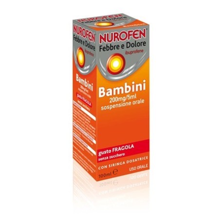 Reckitt Benckiser H. Nurofen Febbre E Dolore 200mg/5ml Sospensione Orale Gusto Arancia Senza Zucchero Nurofen Febbre E Dolore 20