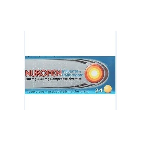 Reckitt Benckiser H. Nurofen Influenza E Raffreddore 200 Mg + 30 Mg Compresse Rivestite Ibuprofene + Pseudoefedrina Cloridrato