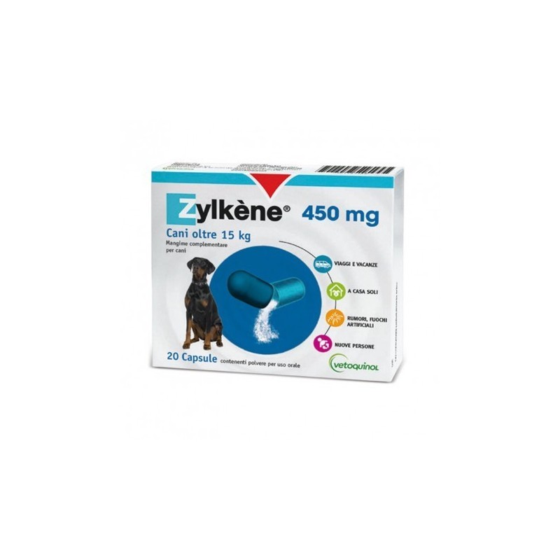 Vetoquinol Italia Zylkene Cani Grossa Taglia 15-60kg 20 Capsule Da 450 Mg