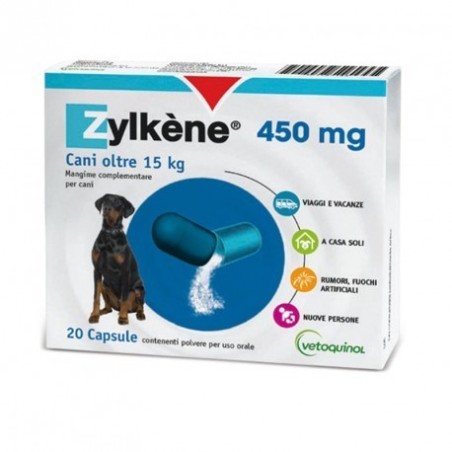 Vetoquinol Italia Zylkene Cani Grossa Taglia 15-60kg 20 Capsule Da 450 Mg