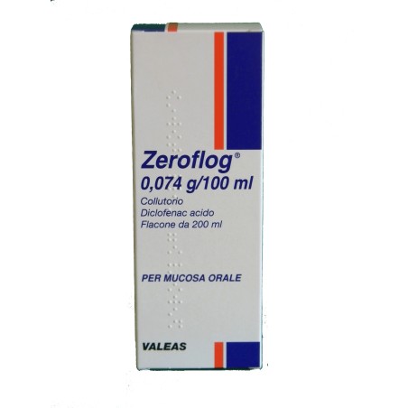 Valeas Ind. Chim. Farmac. Zeroflog 0,074 G/100 Ml Collutorio, 1 Flacone Diclofenac Acido