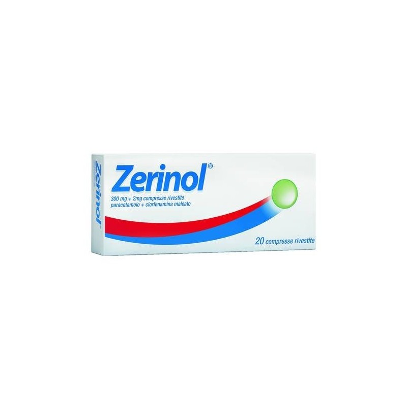 Zentiva Italia Zerinol 300 Mg + 2 Mg Compresse Rivestite Paracetamolo + Clorfenamina Maleato