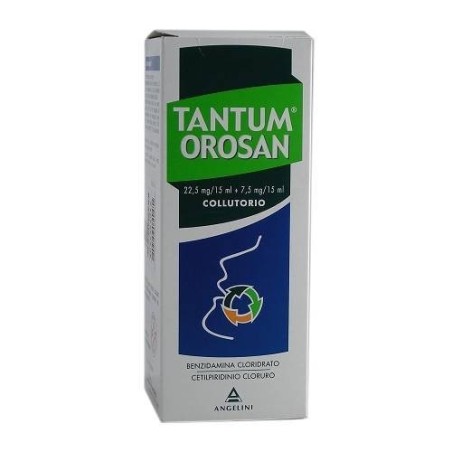 Angelini Pharma Tantum Verde Bocca 22,5 Mg/15 Ml + 7,5 Mg/15 Ml Collutorio Benzidamina Cloridrato / Cetilpiridinio Cloruro