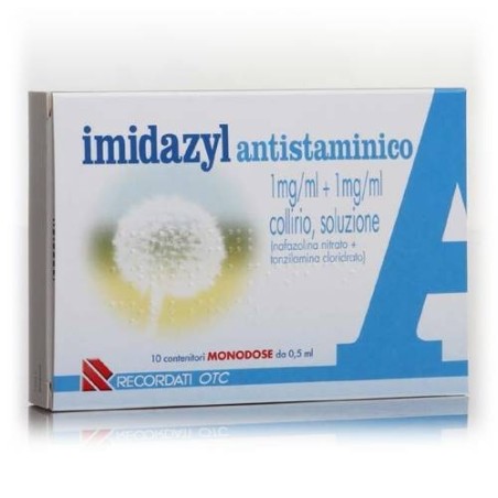 Recordati Imidazyl Antistaminico 1 Mg/ml + 1 Mg/ml Collirio, Soluzione Nafazolina Nitrato + Tonzilamina Cloridrato