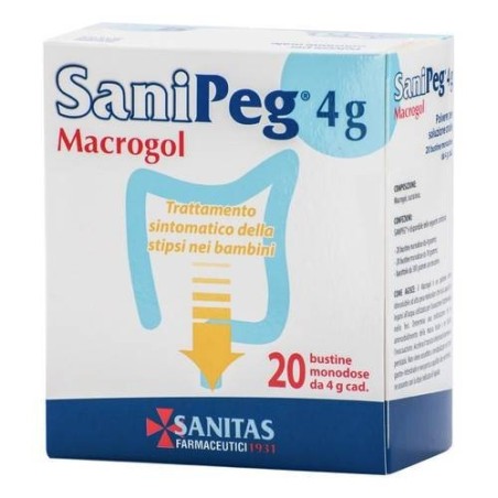 Sanitas Lab. Chimico Farm. Sanipeg Macrogol Polvere Per Soluzione Orale 20 Bustine Da 4 G