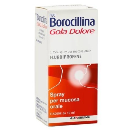 Alfasigma Neo Borocillina Gola Dolore 0,25% Spray Per Mucosa Orale Gusto Menta Neo Borocillina Gola Dolore 0,25% Spray Per Mucos