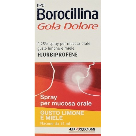 Alfasigma Neo Borocillina Gola Dolore 0,25% Spray Per Mucosa Orale Gusto Menta Neo Borocillina Gola Dolore 0,25% Spray Per Mucos